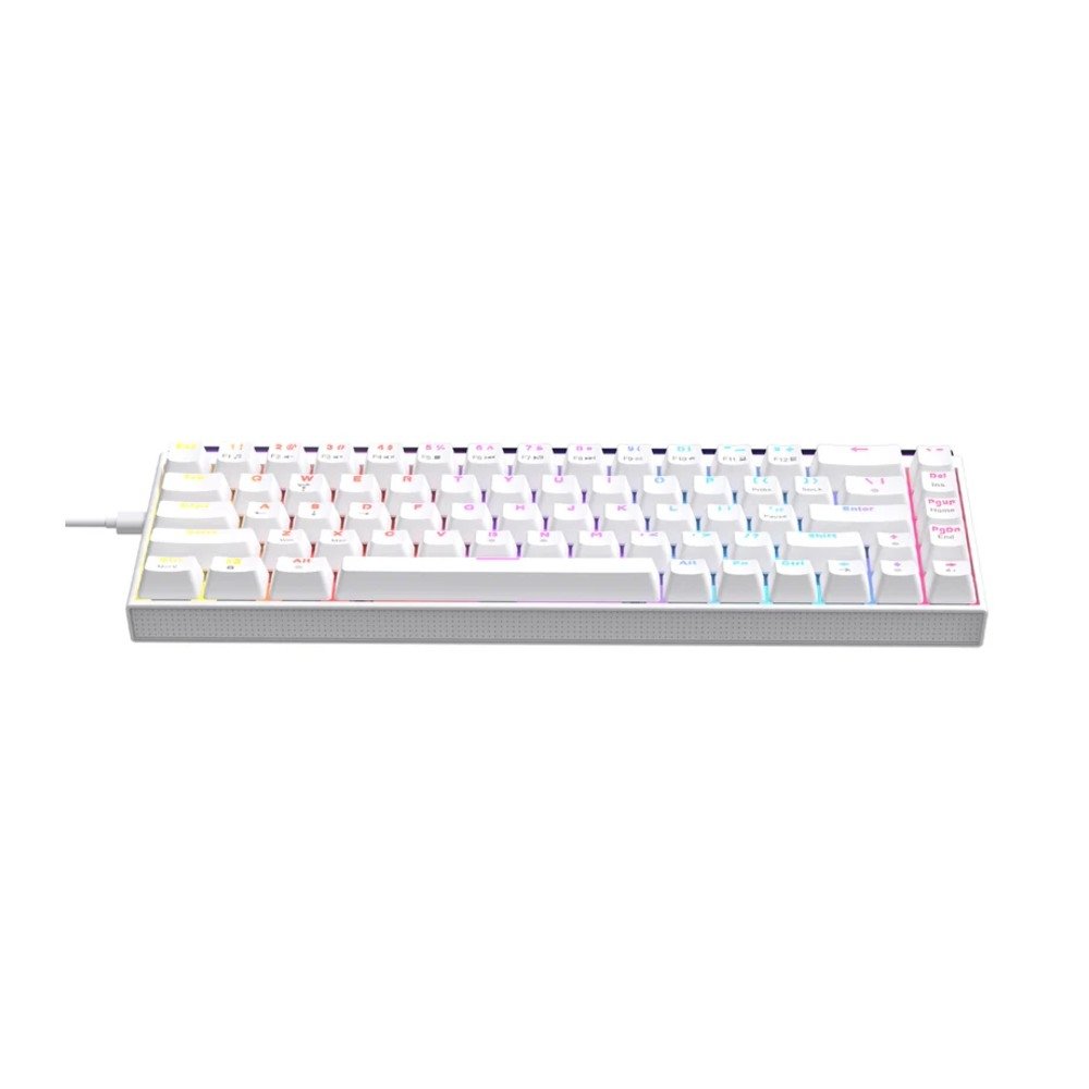 Imagem 2 de 5 do produto Teclado Mecânico Gamer AJAZZ NK68, RGB, Switch Red, Keycaps PBT, Hotswap, Branco - AJAZZ-NK68-W1-OEM-WH-R