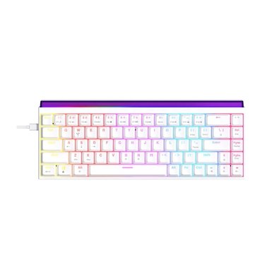 Teclado Mecânico Gamer AJAZZ NK68, RGB, Switch Red, Keycaps PBT, Hotswap, Branco - AJAZZ-NK68-W1-OEM-WH-R