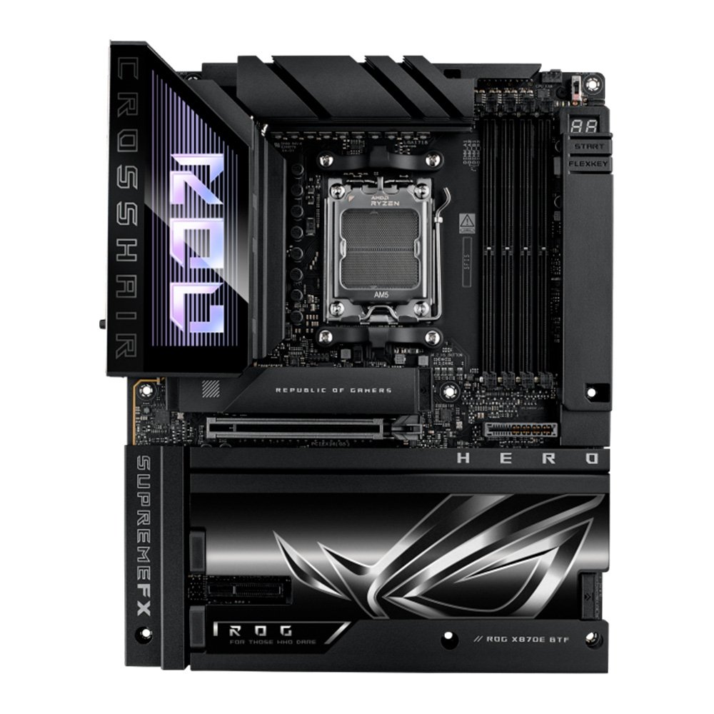Imagem 2 de 12 do produto Placa Mãe ASUS ROG CROSSHAIR X870E HERO BTF, AMD AM5, ATX, DDR5, RGB, Wi-fi 7, Preto - 90MB1MX0-M0EAY0