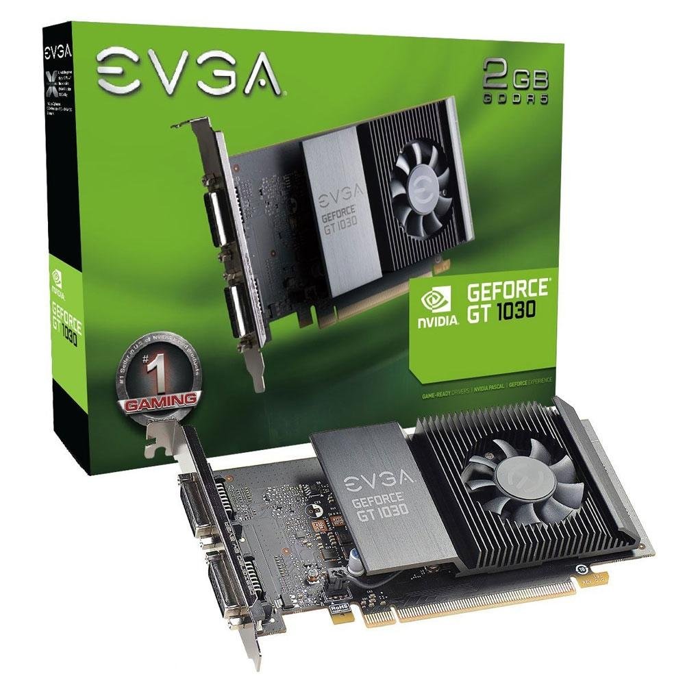 Placa de Vídeo GT 1030 EVGA NVIDIA GeForce SC 2GB, GDDR5