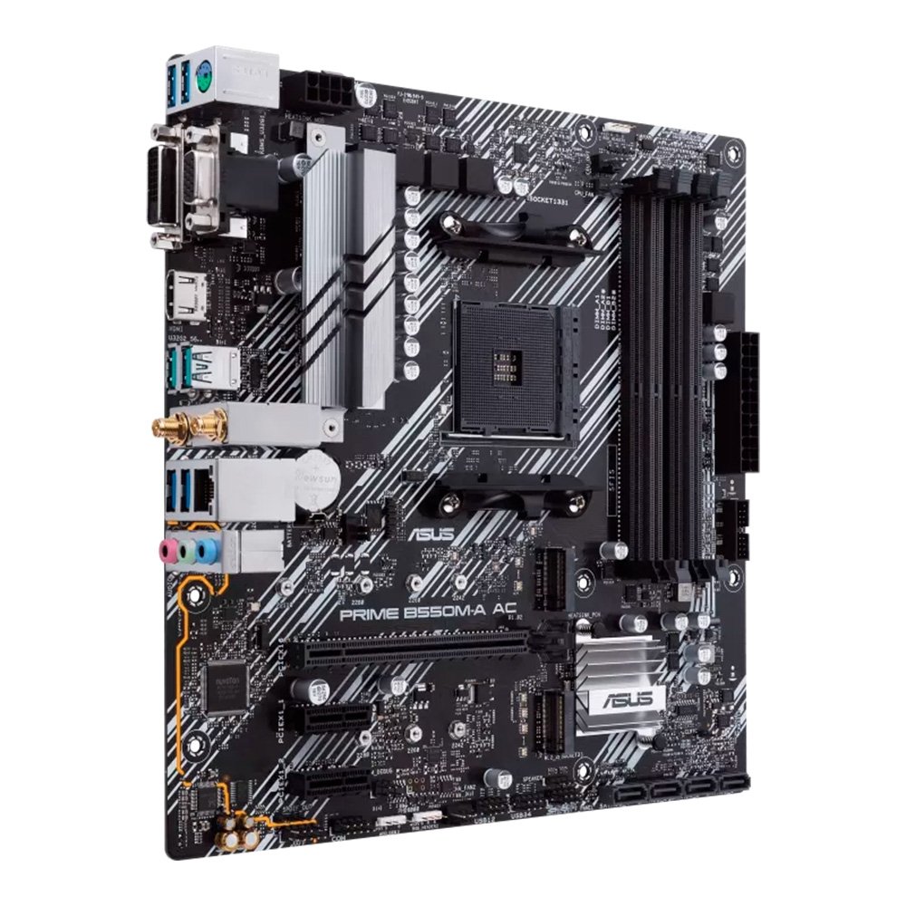 Placa-Mãe ASUS PRIME B550M-A AC, AMD AM4, mATX, DDR4, Wi-fi, Preto - 90MB15K0-M0EAY0 - view 4