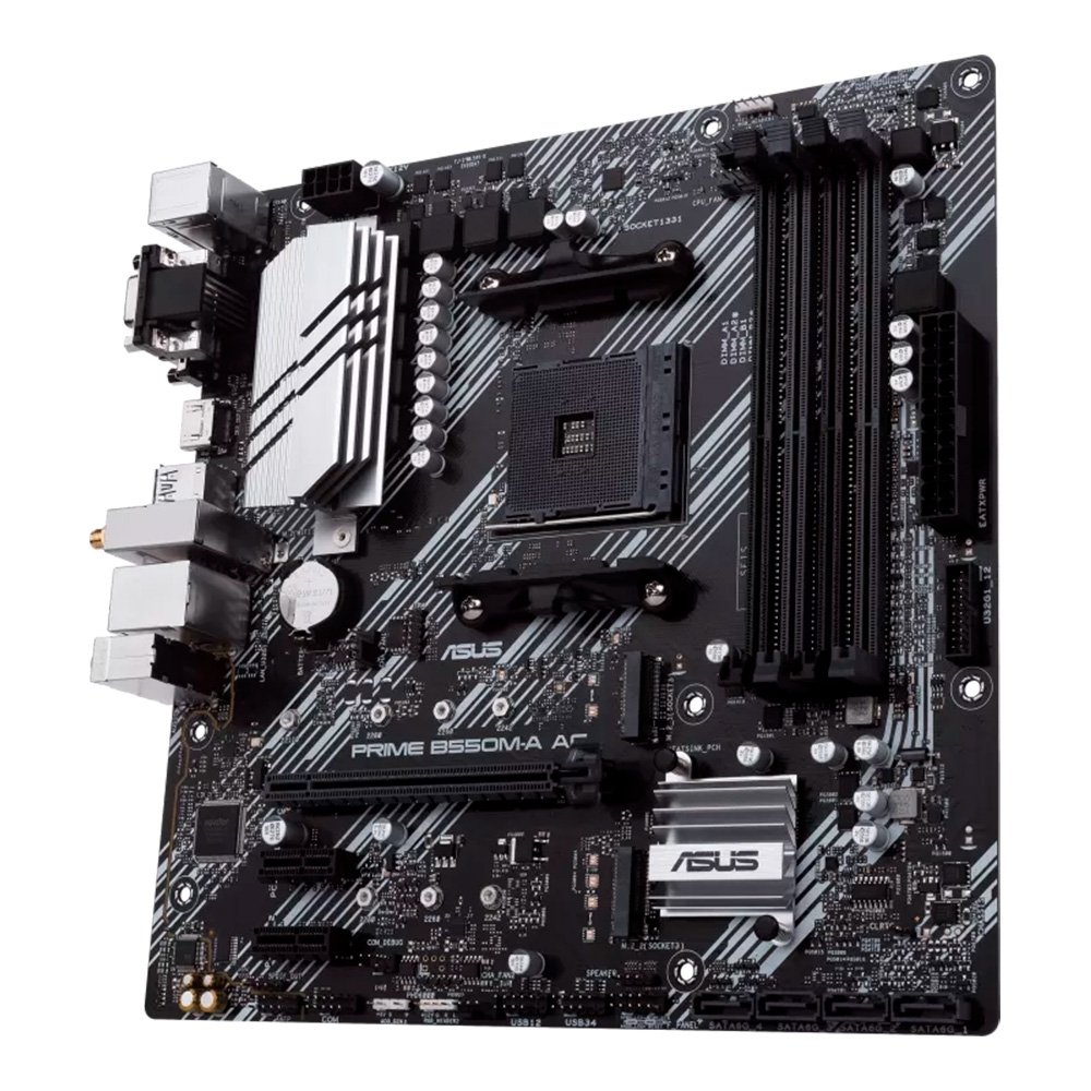 Placa-Mãe ASUS PRIME B550M-A AC, AMD AM4, mATX, DDR4, Wi-fi, Preto - 90MB15K0-M0EAY0 - view 3