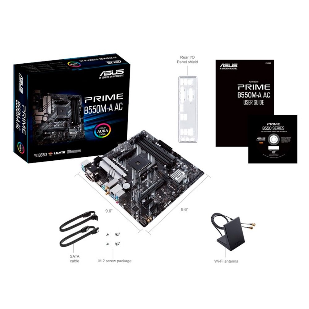 Placa-Mãe ASUS PRIME B550M-A AC, AMD AM4, mATX, DDR4, Wi-fi, Preto - 90MB15K0-M0EAY0 - view 7