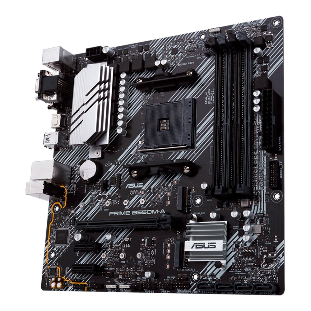CPU Cpu Ryzen 5 3600X + Asus B550M Placa-mãe ASUS Prime B550M-A AM4 DDR4 | KaBuM!