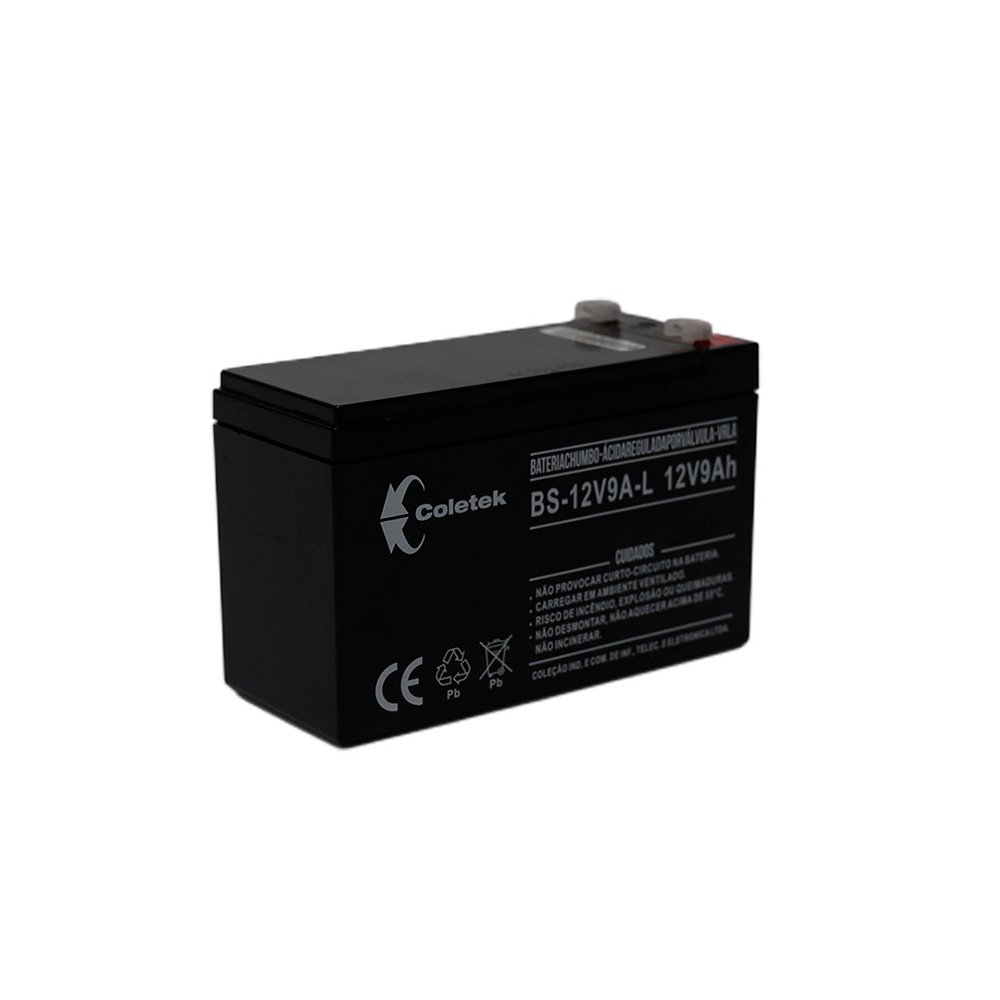 Bateria Selada Coletek Energia BS-12V9A-L T1, 12V, 9Ah. Preta - BS-12V9A-LT1 - view 4