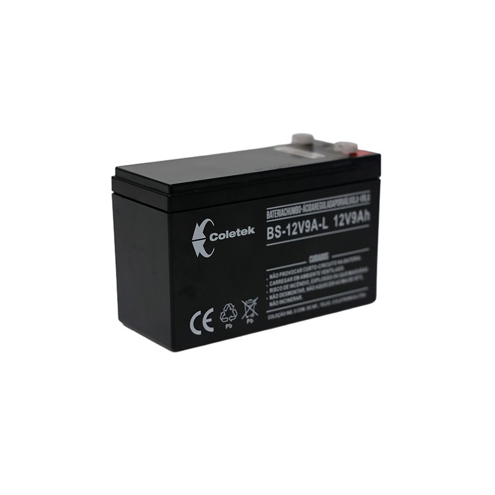 Bateria Selada Coletek Energia BS-12V9A-L T1, 12V, 9Ah. Preta - BS-12V9A-LT1 - view 2