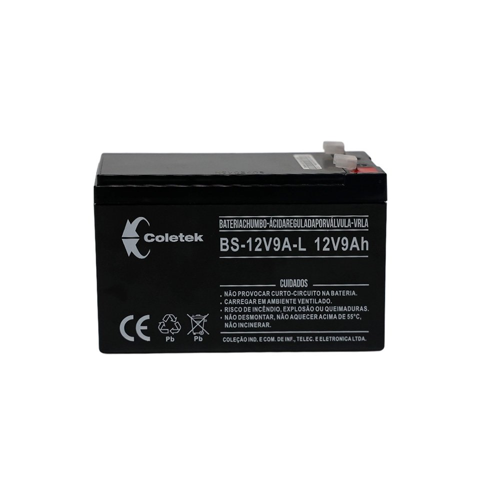 Bateria Selada Coletek Energia BS-12V9A-L T1, 12V, 9Ah. Preta - BS-12V9A-LT1