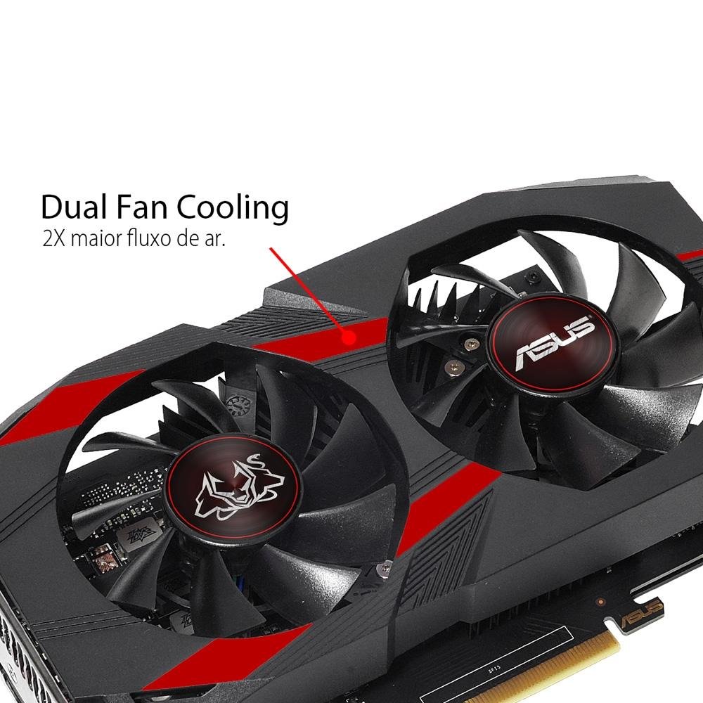 Placa de Vídeo GTX 1050 Ti Asus NVIDIA GeForce OC Cerberus, 4GB GDDR5 - CERBERUS-GTX1050TI-O4G