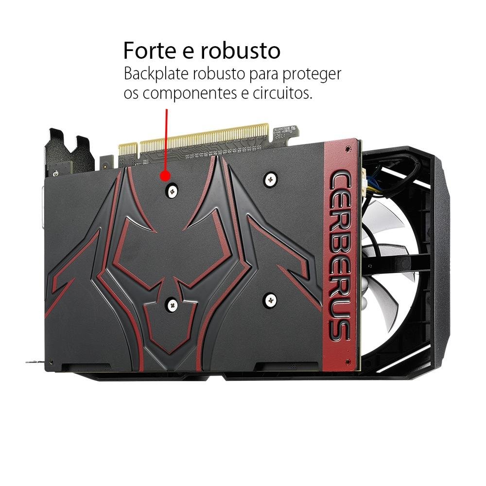 Imagem 9 de 12 do produto Placa de Vídeo GTX 1050 Ti Asus NVIDIA GeForce OC Cerberus, 4GB GDDR5 - CERBERUS-GTX1050TI-O4G