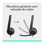 Headset com fio USB Logitech H390 com Almofadas, Controles de Áudio Integrado e Microfone com Redução de Ruído - 981-000014