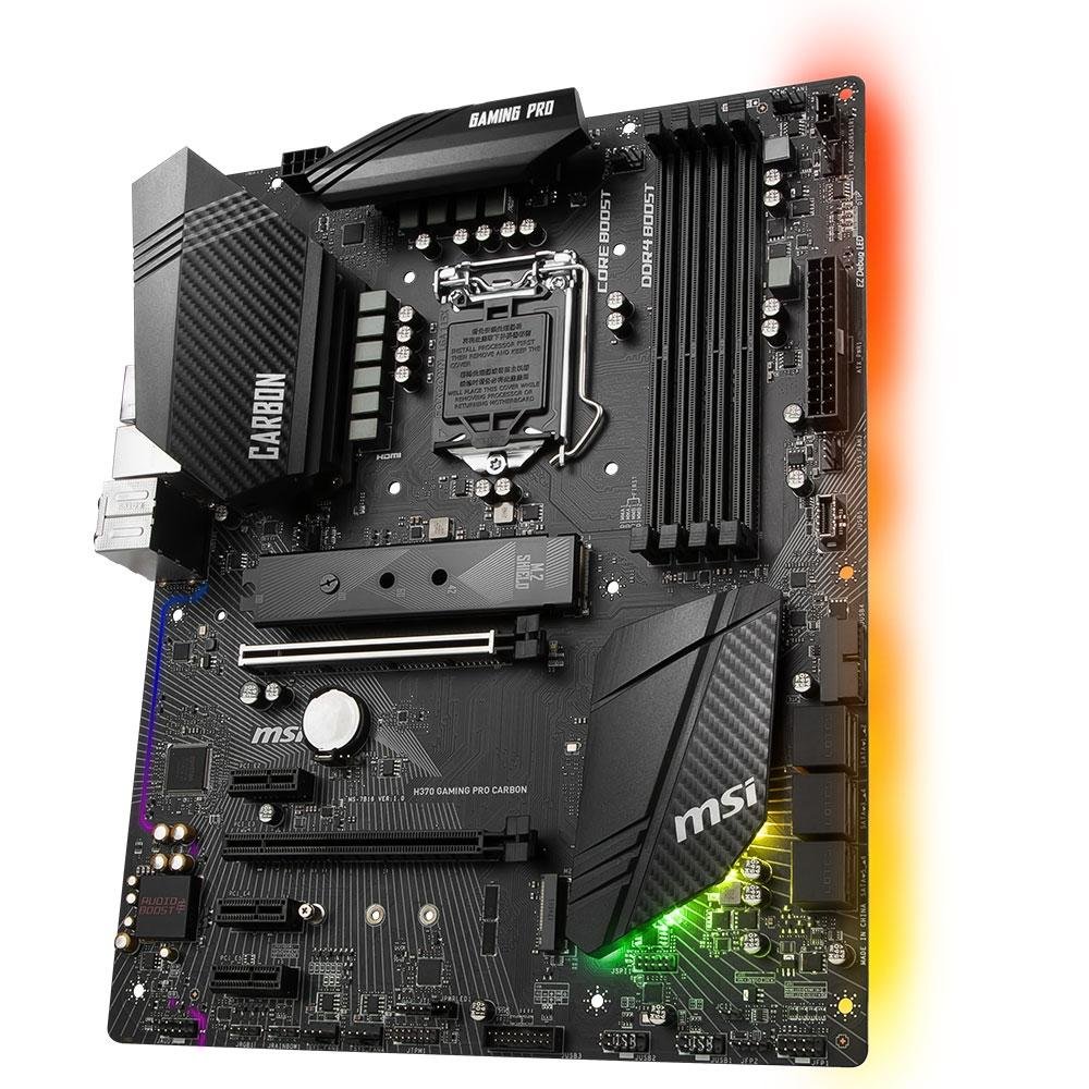 Imagem 4 de 10 do produto Placa-Mãe MSI H370 Gaming Pro Carbon, Intel LGA 1151, ATX, DDR4