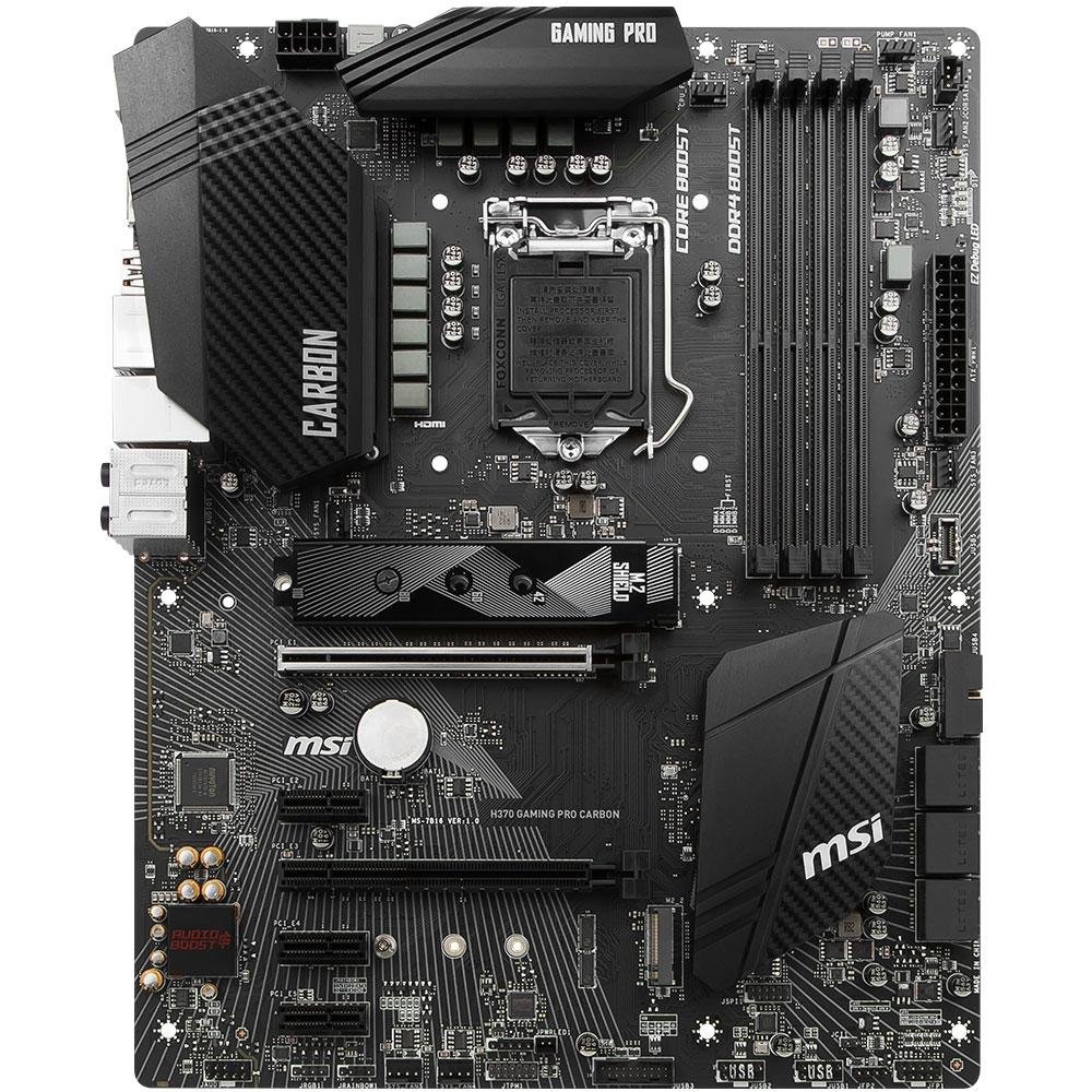 Imagem 3 de 10 do produto Placa-Mãe MSI H370 Gaming Pro Carbon, Intel LGA 1151, ATX, DDR4