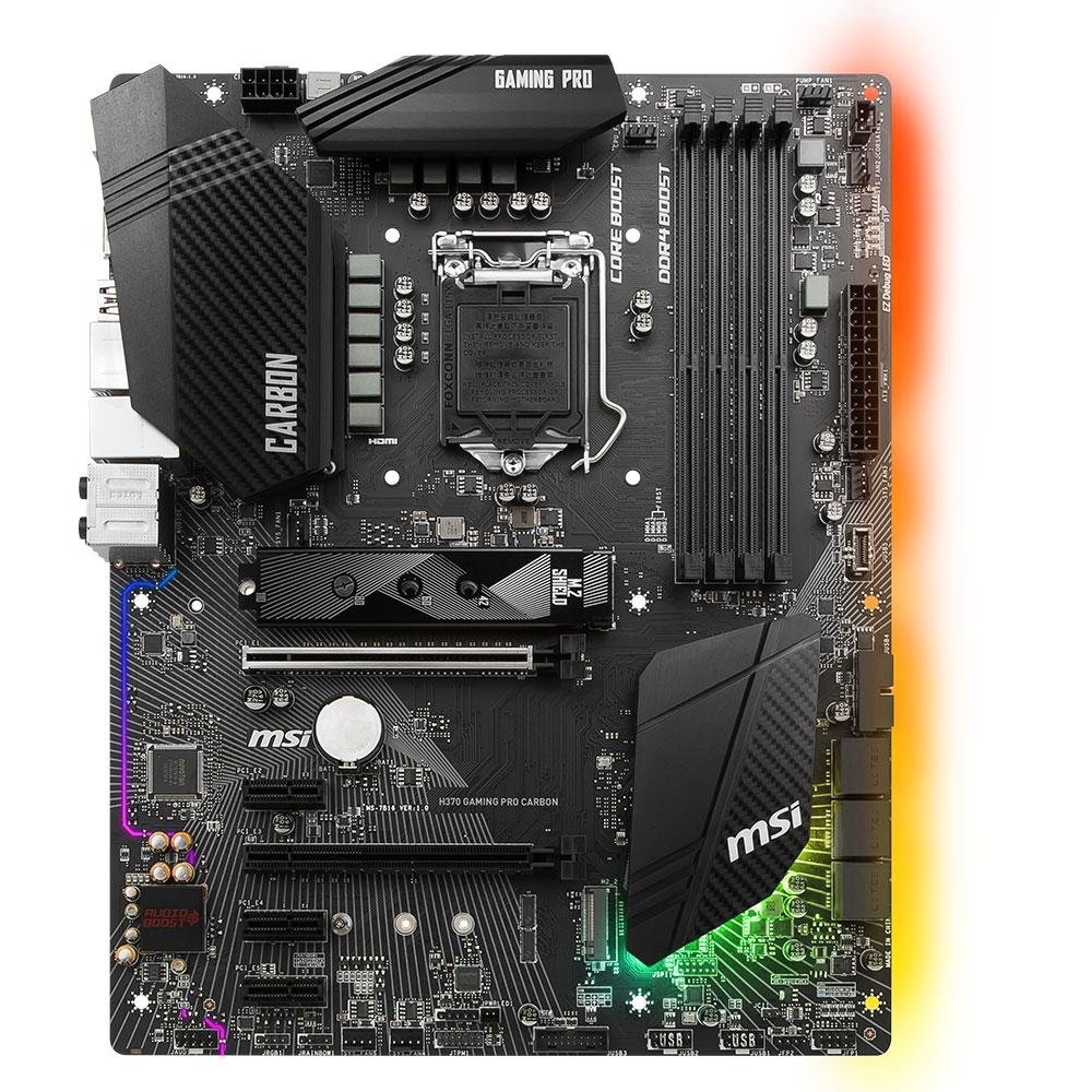 Imagem 2 de 10 do produto Placa-Mãe MSI H370 Gaming Pro Carbon, Intel LGA 1151, ATX, DDR4