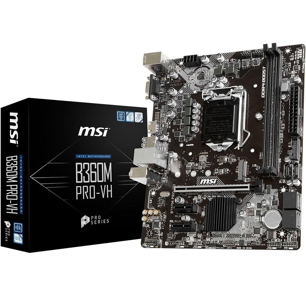 Placa-Mãe MSI B360M Pro-VH, Intel LGA 1151, mATX, DDR4 Placa-Mãe MSI B360M Pro-VH, Intel LGA 1151, mATX, DDR4