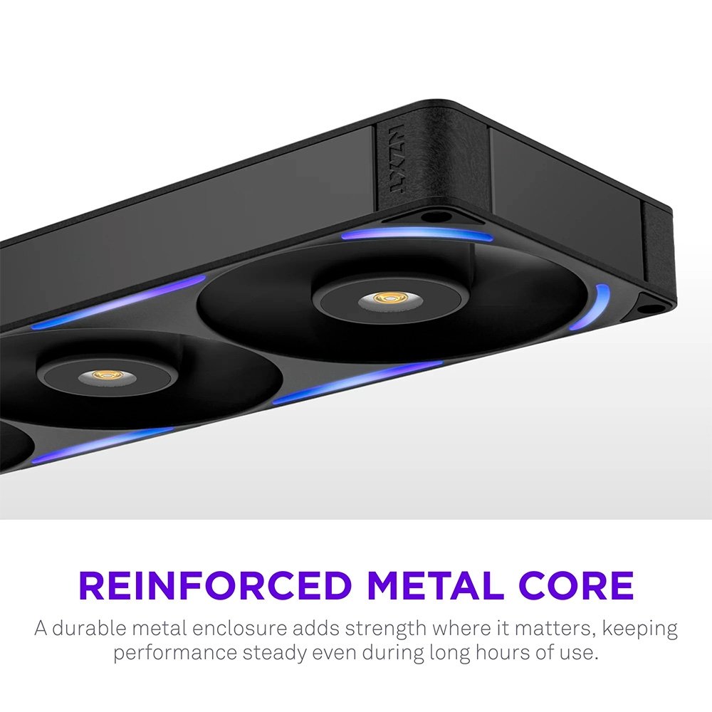 Imagem 9 de 10 do produto Ventoinha NZXT F360X Performance, 120mm, PWM, RGB, 3x Single-Frame, Preto - RF-U36PN-B1