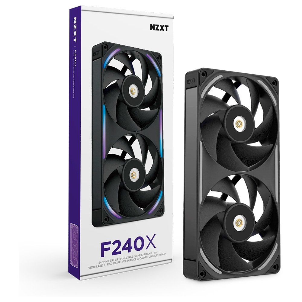 Imagem 2 de 10 do produto Ventoinha NZXT F240X Performance, 120mm, PWM, RGB, 2x Single-Frame, Preto - RF-U24PN-B1