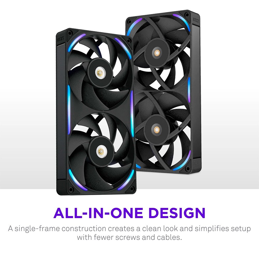 Imagem 3 de 10 do produto Ventoinha NZXT F240X Performance, 120mm, PWM, RGB, 2x Single-Frame, Preto - RF-U24PN-B1