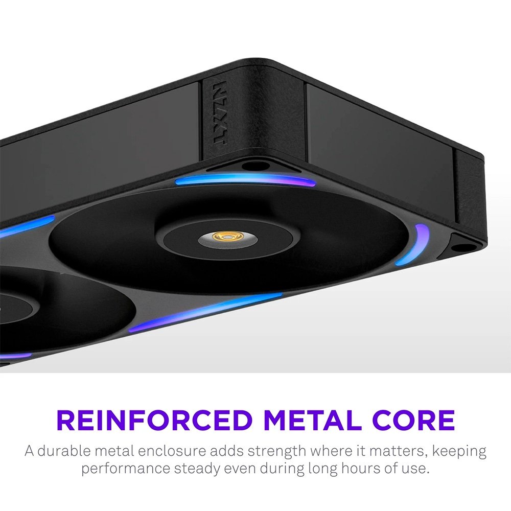 Imagem 5 de 10 do produto Ventoinha NZXT F240X Performance, 120mm, PWM, RGB, 2x Single-Frame, Preto - RF-U24PN-B1