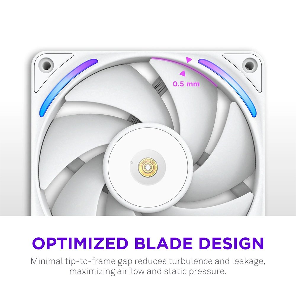 Ventoinha NZXT F240X Performance, 120mm, PWM, RGB, 2x Single-Frame, Branco - RF-U24PN-W1 - view 4