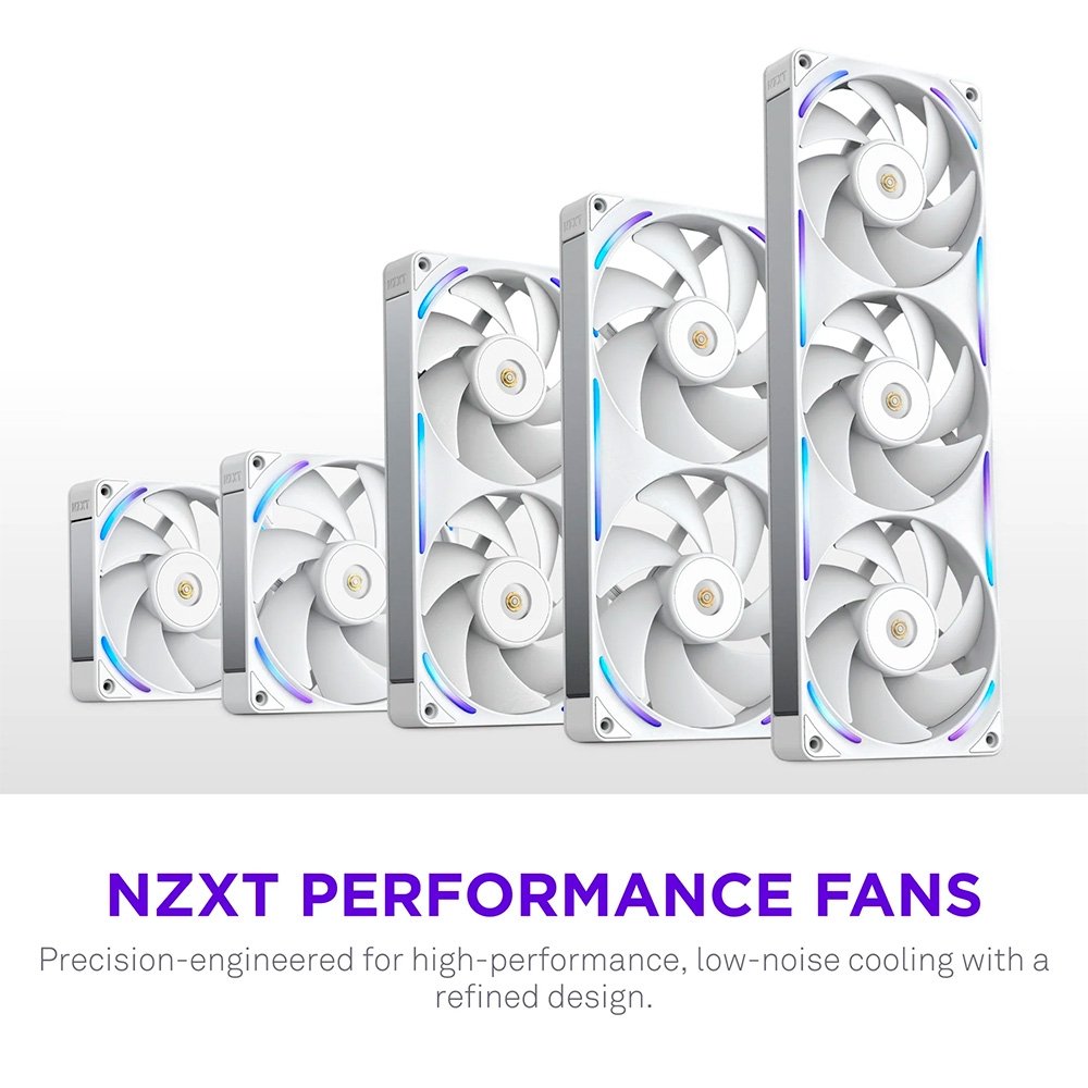 Ventoinha NZXT F240X Performance, 120mm, PWM, RGB, 2x Single-Frame, Branco - RF-U24PN-W1 - view 10
