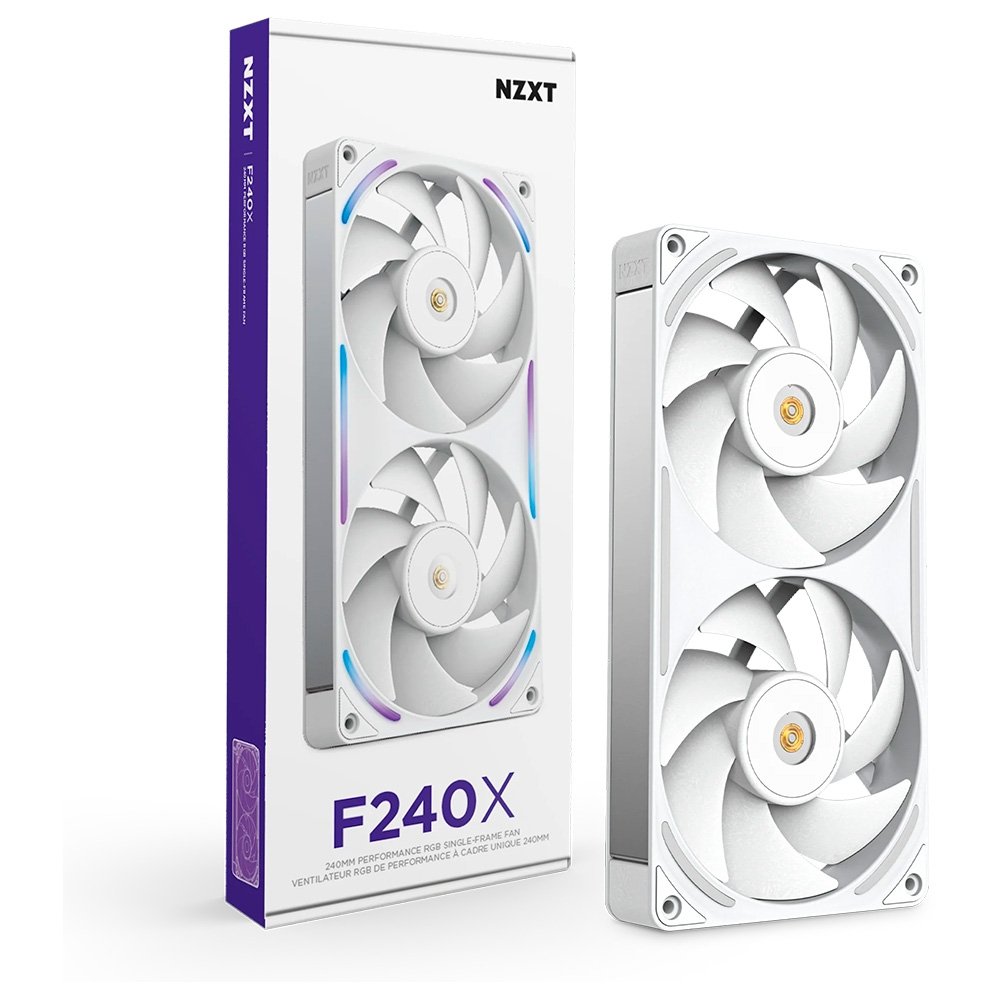 Ventoinha NZXT F240X Performance, 120mm, PWM, RGB, 2x Single-Frame, Branco - RF-U24PN-W1 - view 2