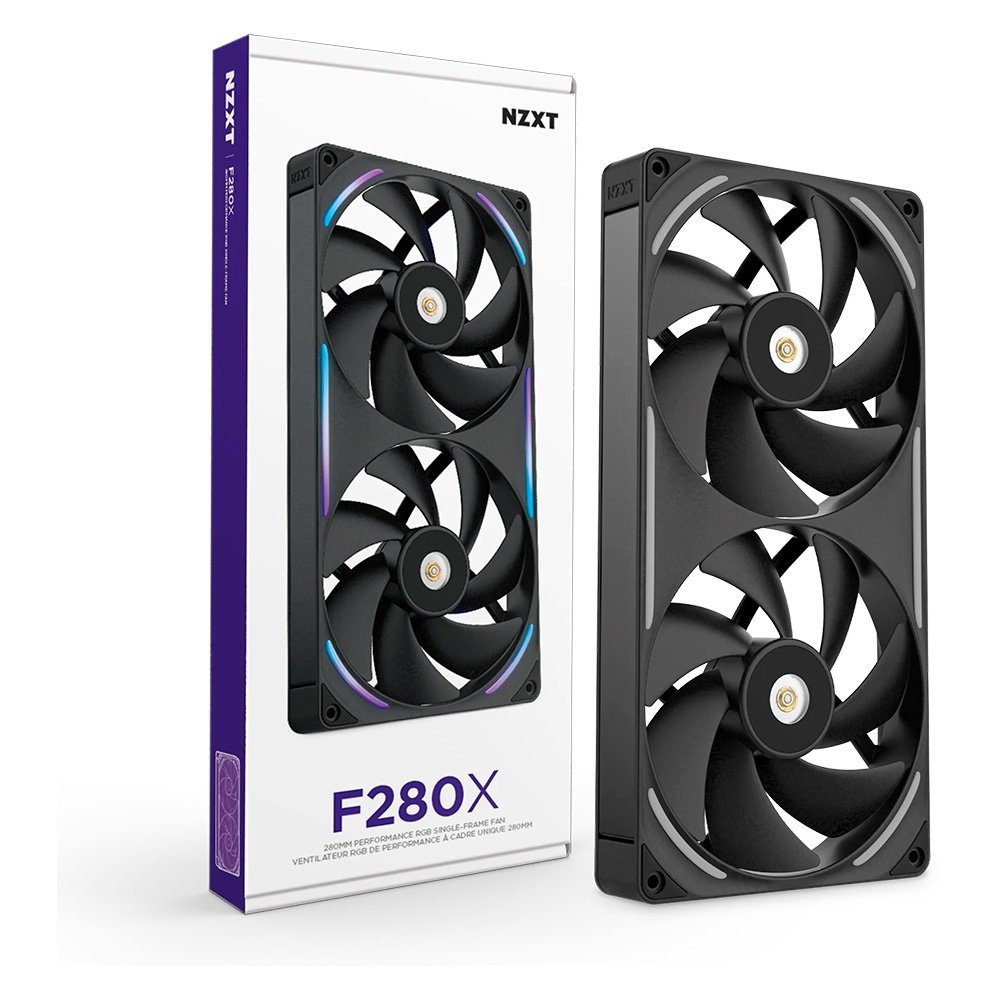 Imagem 2 de 10 do produto Ventoinha NZXT F280X Performance, 140mm, PWM, RGB, 2x Single-Frame, Preto - RF-U28PN-B1