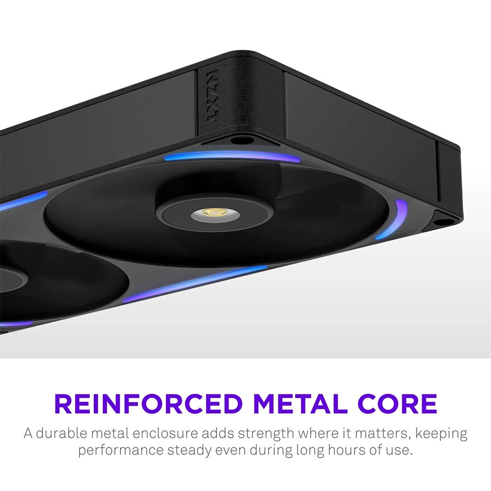 Imagem 6 de 10 do produto Ventoinha NZXT F280X Performance, 140mm, PWM, RGB, 2x Single-Frame, Preto - RF-U28PN-B1
