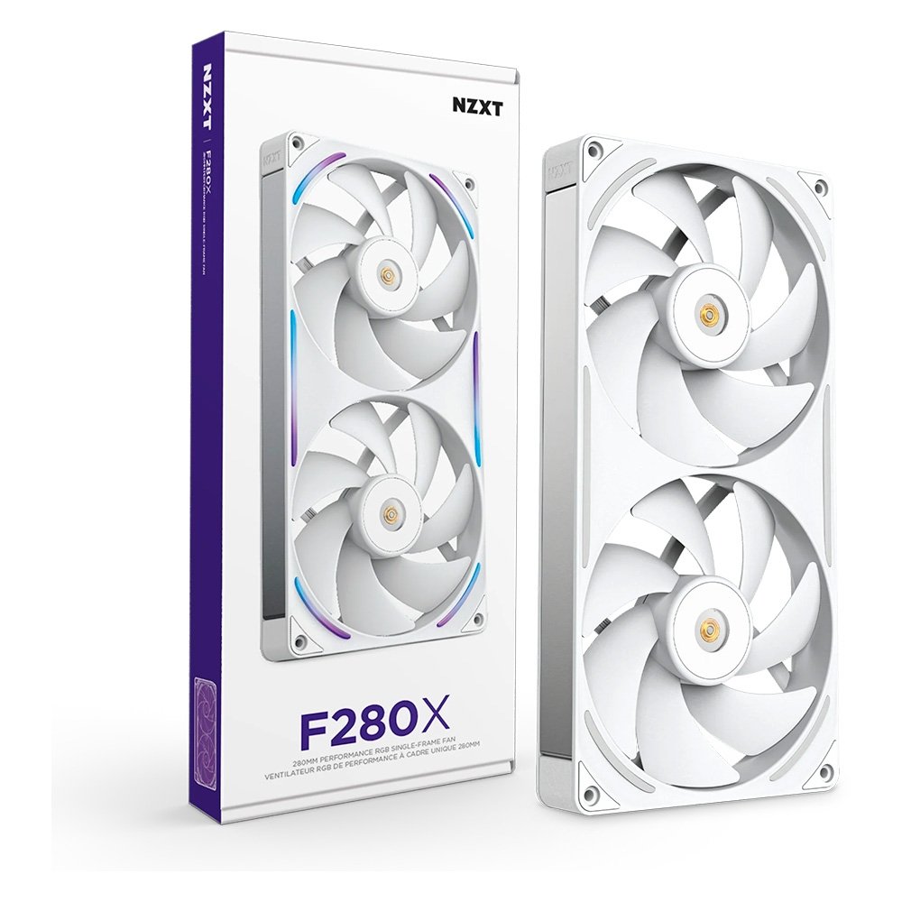 Imagem 2 de 10 do produto Ventoinha NZXT F280X Performance, 140mm, PWM, RGB, 2x Single-Frame, Branco - RF-U28PN-W1