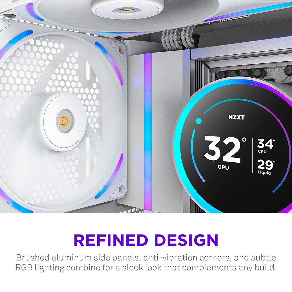 Ventoinha NZXT F140X Performance, 140mm, PWM, RGB, Branco - RF-U14PN-W1 - view 6