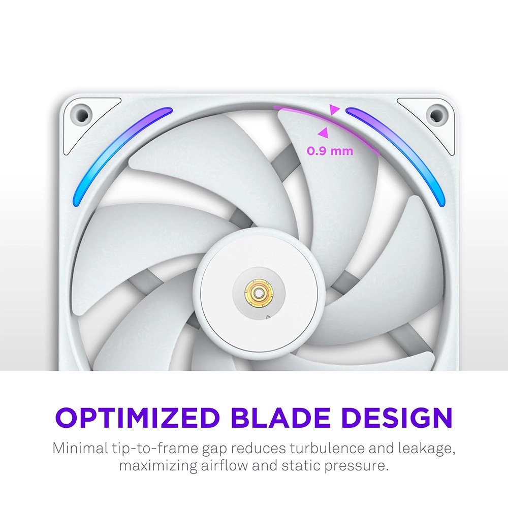 Ventoinha NZXT F140X Performance, 140mm, PWM, RGB, Branco - RF-U14PN-W1 - view 3