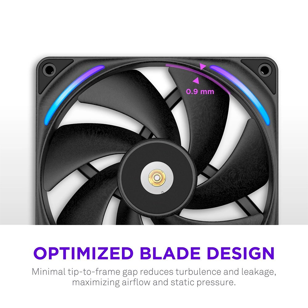 Ventoinha NZXT F140X Performance, 140mm, PWM, RGB, Preto - RF-U14PN-B1 - view 3