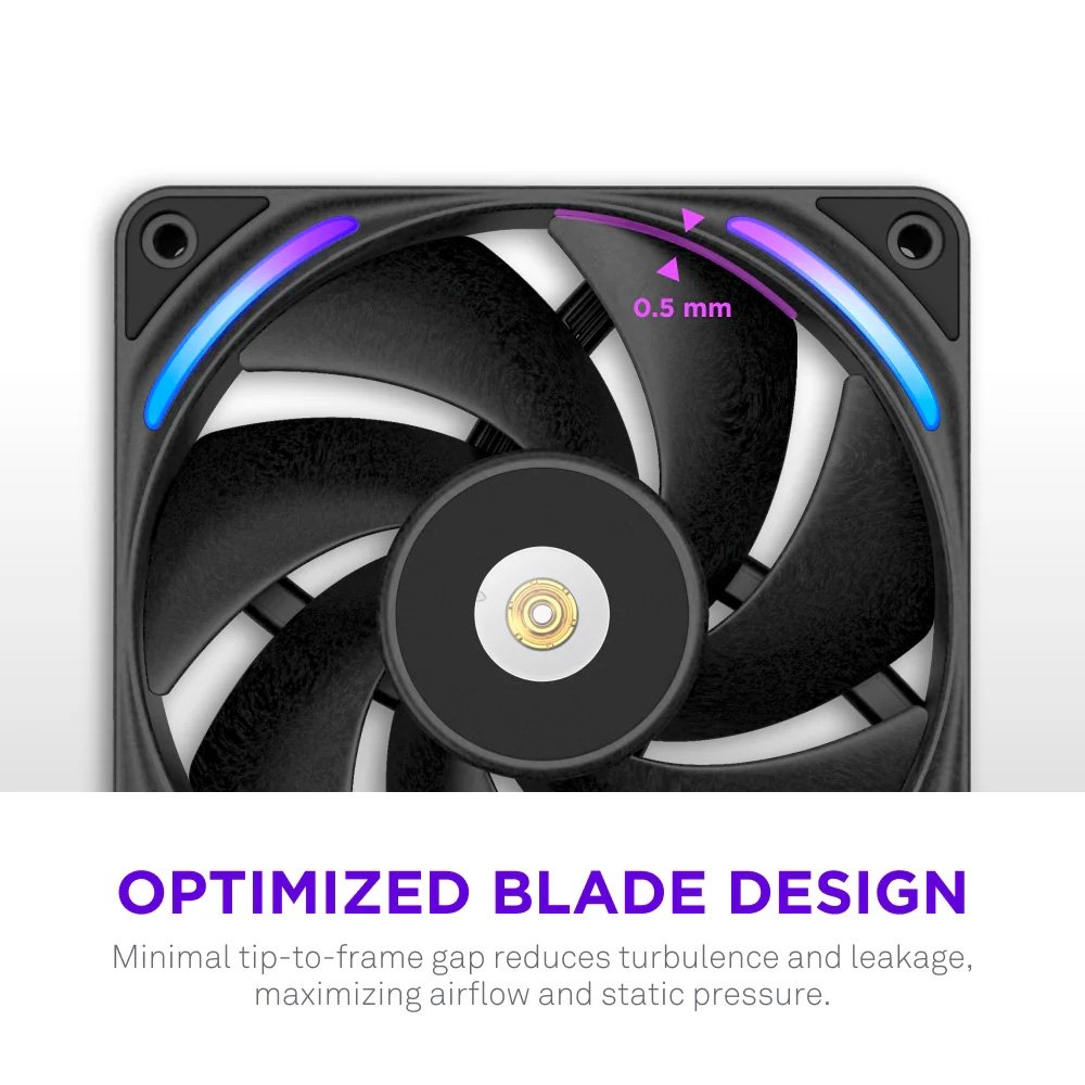 Imagem 3 de 10 do produto Ventoinha NZXT F120X Performance, 120mm, PWM, RGB, Preto - RF-U12PN-B1