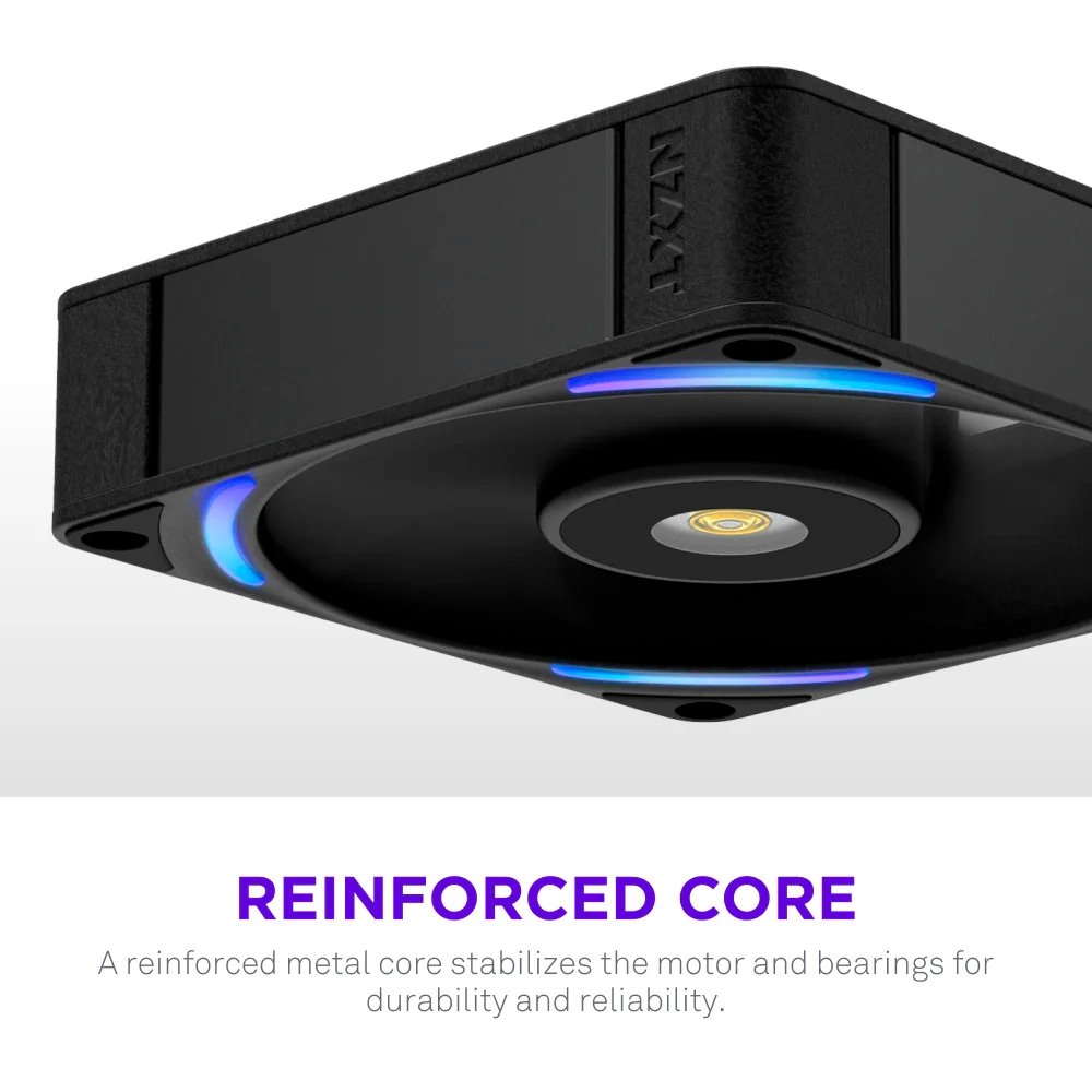 Imagem 5 de 10 do produto Ventoinha NZXT F120X Performance, 120mm, PWM, RGB, Preto - RF-U12PN-B1