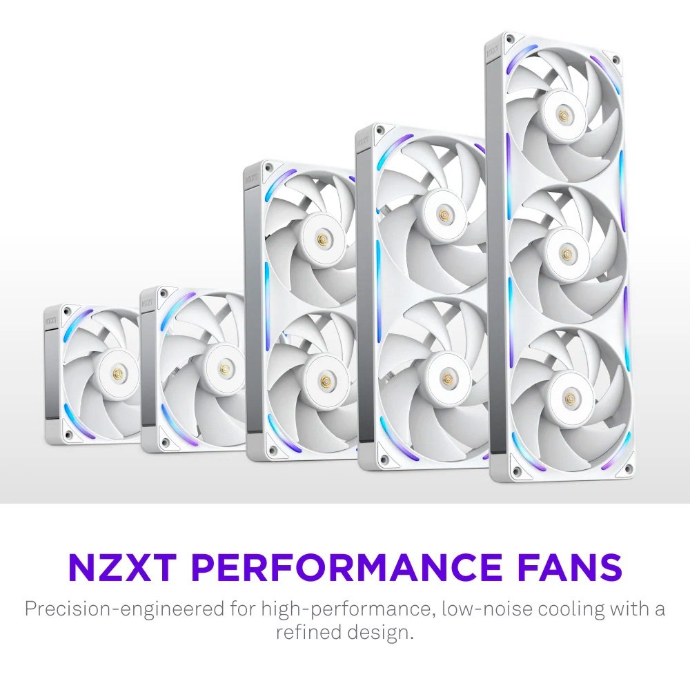 Imagem 10 de 10 do produto Ventoinha NZXT F120X Performance, 120mm, PWM, RGB, Branco - RF-U12PN-W1