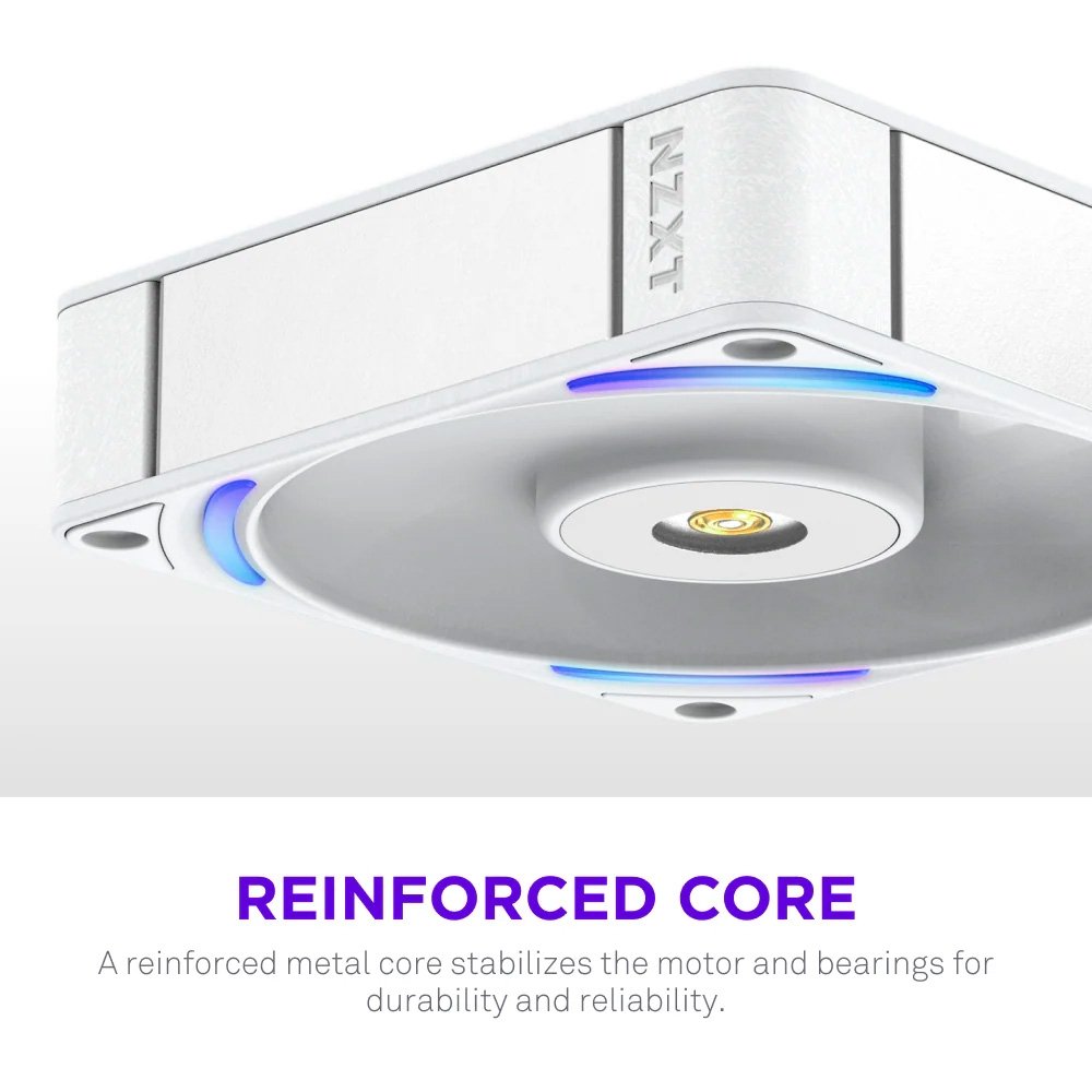 Imagem 5 de 10 do produto Ventoinha NZXT F120X Performance, 120mm, PWM, RGB, Branco - RF-U12PN-W1