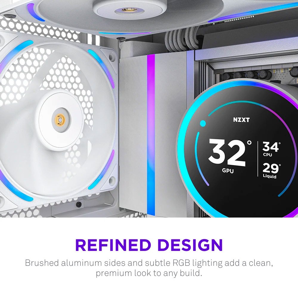 Imagem 8 de 10 do produto Ventoinha NZXT F120X Performance, 120mm, PWM, RGB, Branco - RF-U12PN-W1