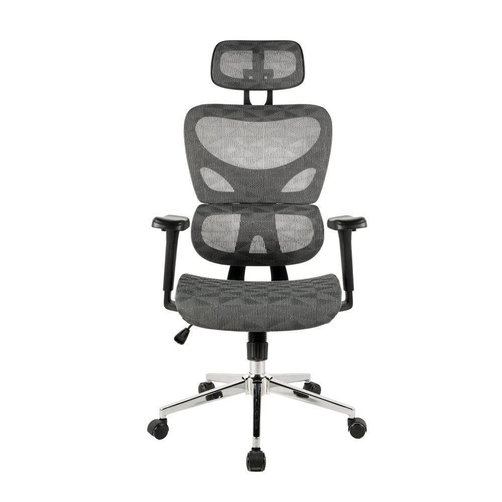 Cadeira de Escritório Husky Sinergy, Braço 3D, Até 140kg, Mesh Cinza, Reclínio 120º, Butterfly, Ajuste de Altura, Preto - HCO800PT