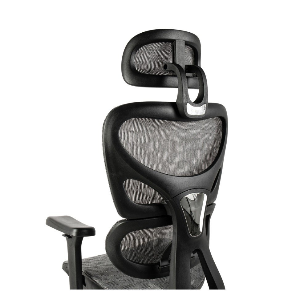 Imagem 7 de 8 do produto Cadeira de Escritório Husky Sinergy, Braço 3D, Até 140kg, Mesh Cinza, Reclínio 120º, Butterfly, Ajuste de Altura, Preto - HCO800PT