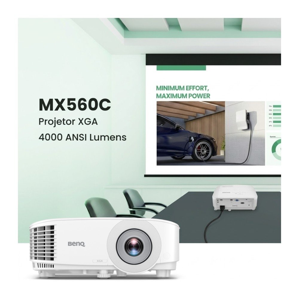 Projetor DLP BenQ MX560C, XGA (1024x768), 4000 ANSI Lumens, HDMI, Branco - 9H.JTE77.1NL - view 4