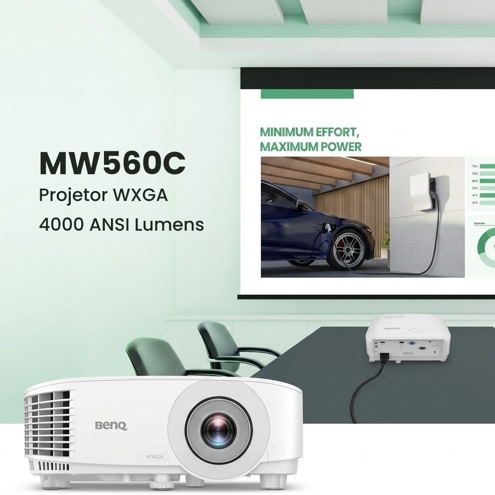 Projetor DLP BenQ MW560C, WXGA (1280x800), 4000 ANSI Lumens, HDMI, Branco - 9H.JTD77.1NL - view 2