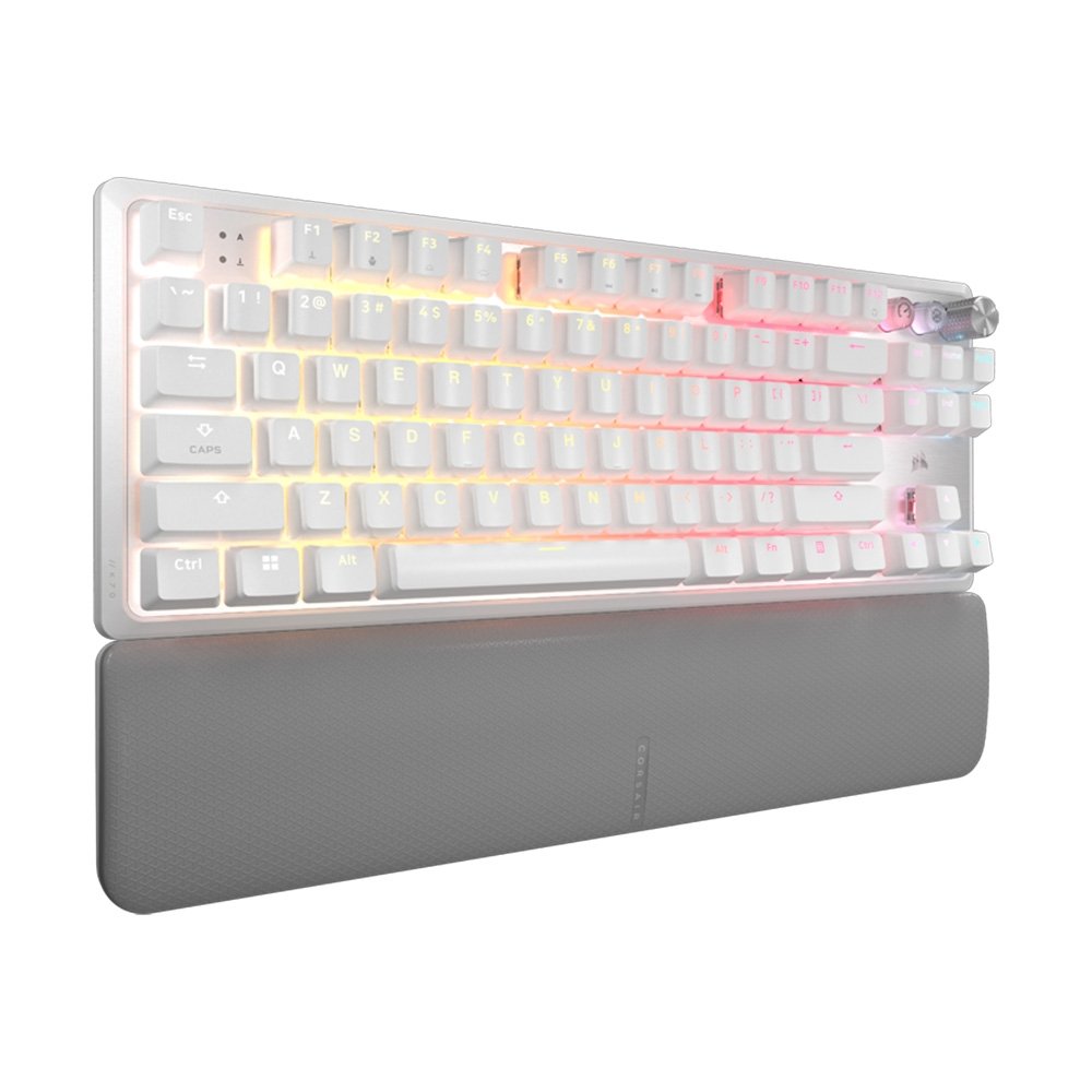 Teclado Magnético Gamer Corsair K70 PRO TKL LED RGB, Switch CORSAIR MGX, Hall Effect, Rapid Trigger, US, Branco - CH-911921G-NA - view 3