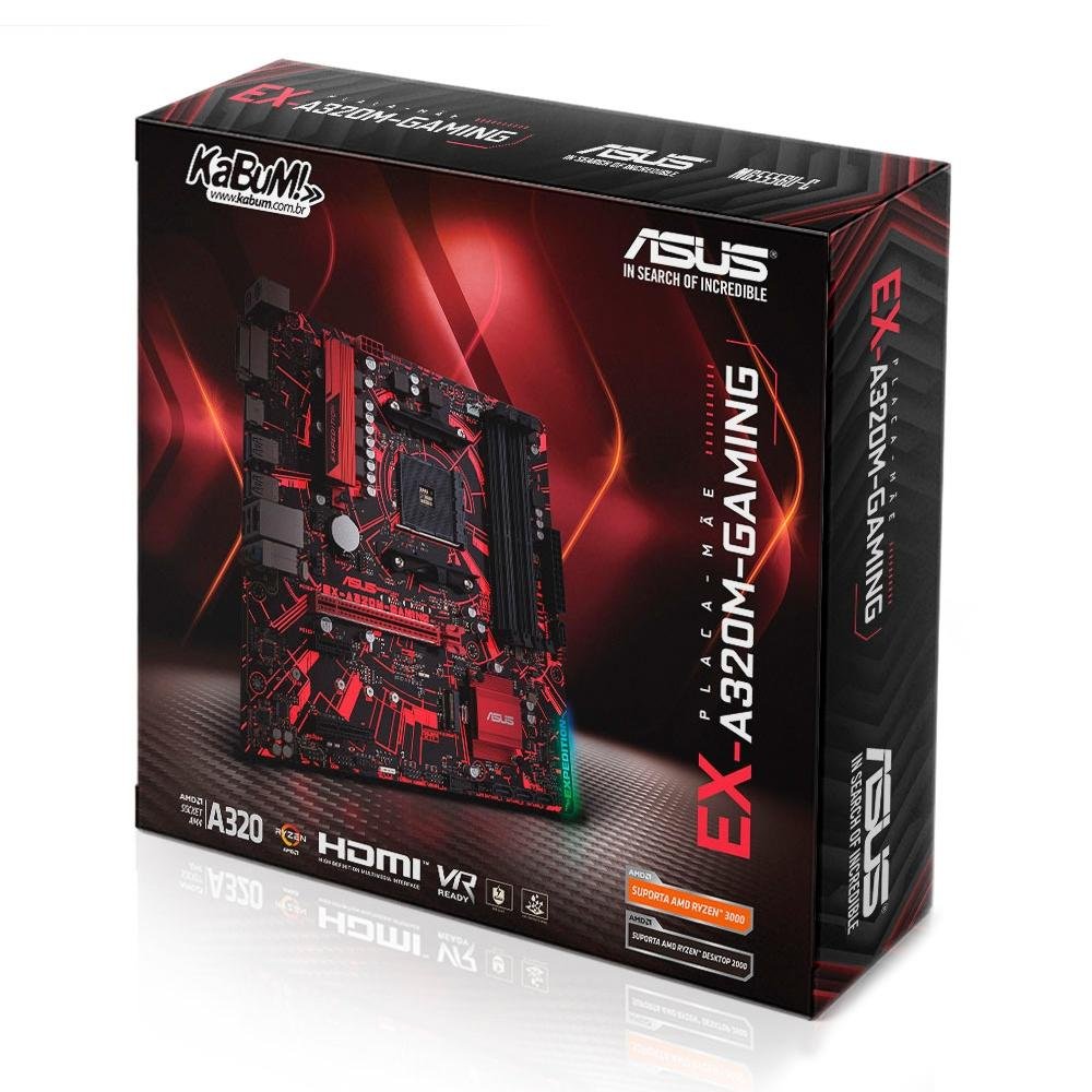 Imagem 8 de 8 do produto Placa-Mãe ASUS EX-A320M-Gaming, AMD AM4, mATX, DDR4, Preto