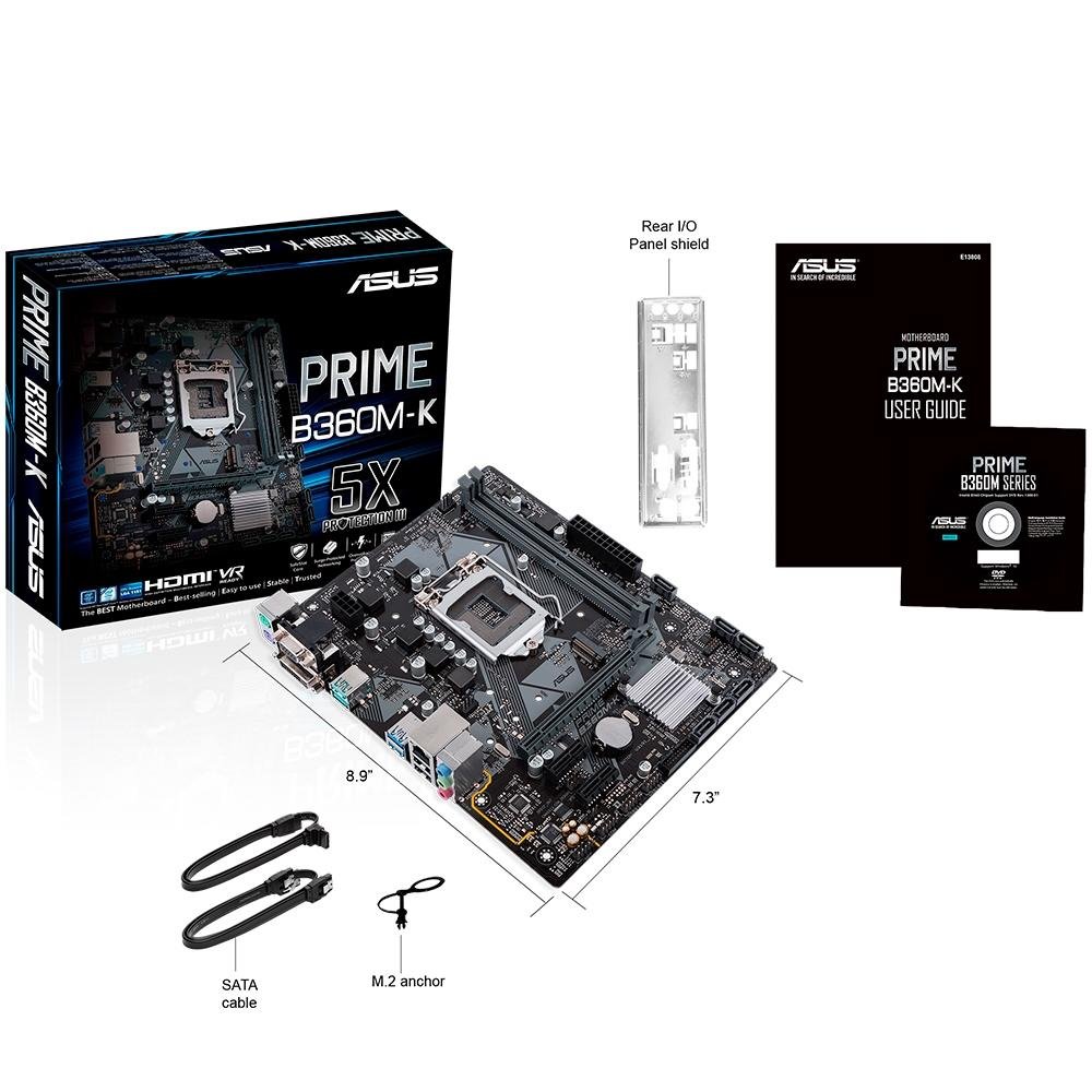 Imagem 6 de 7 do produto Placa-Mãe Asus Prime B360M-K, Intel LGA 1151, mATX, DDR4