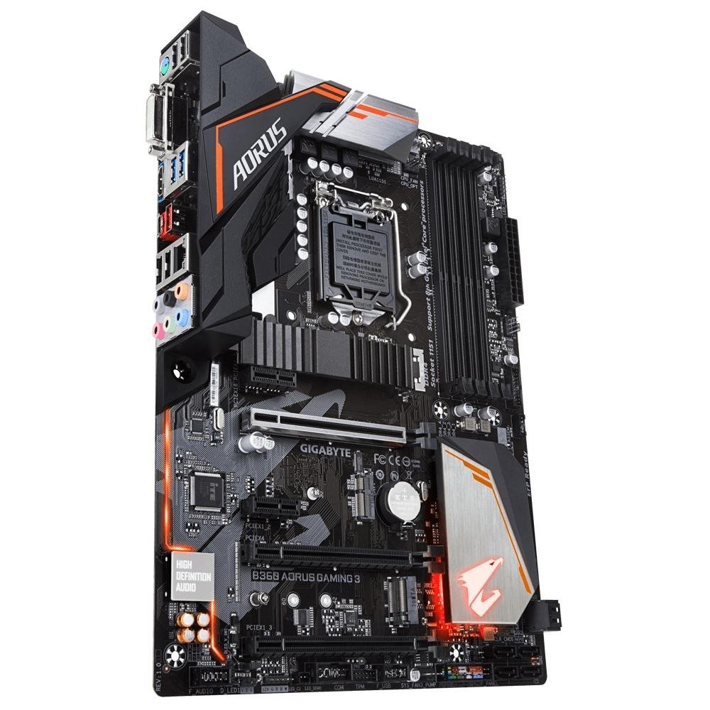 Placa-Mãe Gigabyte Aorus B360 Aorus Gaming 3, Intel LGA 1151, ATX, DDR4, Preto - B360 Aorus Gaming 3