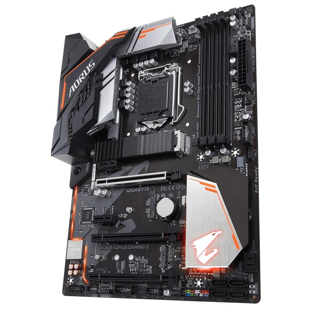 Placa-Mãe Gigabyte Aorus B360 Aorus Gaming 3, Intel LGA 1151, ATX, DDR4, Preto - B360 Aorus Gaming 3