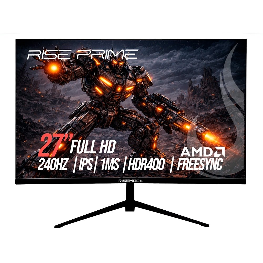 Monitor Gamer Rise Mode Prime 27", Full HD, 240Hz, 1ms, IPS , FreeSync, HDR 400 HDMI e DisplayPort, Preto - RM-MOG-27F240FH-B
