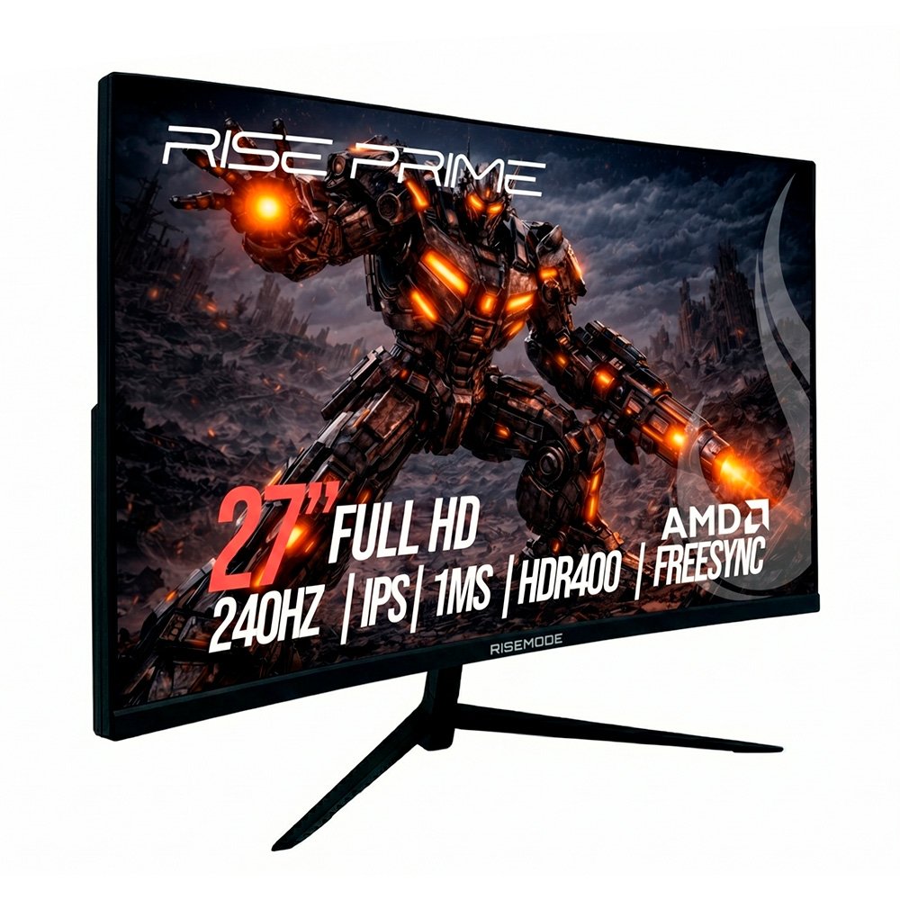 Monitor Gamer Rise Mode Prime 27, Full HD, 240Hz, 1ms, IPS , FreeSync, HDR 400 HDMI e DisplayPort, Preto - RM-MOG-27F240FH-B - view 2