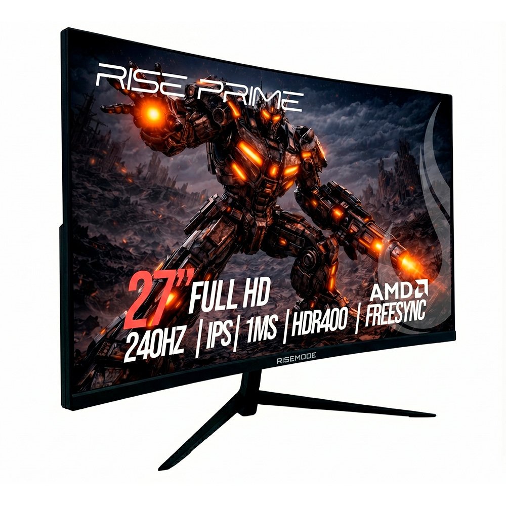 Monitor Gamer Curvo Rise Mode Prime 27", Full HD, 240Hz, 1ms, VA, FreeSync, HDR 400 HDMI e DisplayPort, Preto - RM-MOG-27C240FH-B - view 2