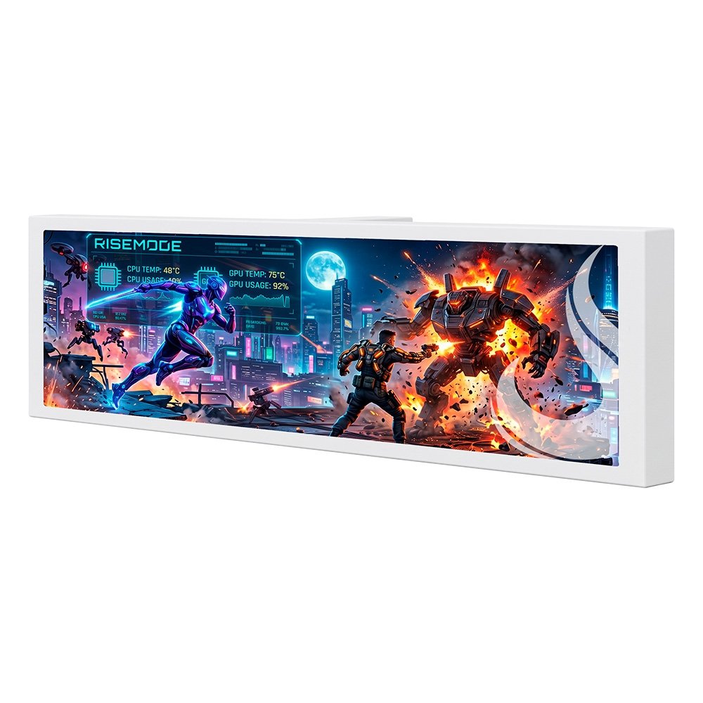 Tela Secundaria Gamer Smart Screen Support Rise Mode, 9.2 IPS, USB-C, Branco - RM-SCP-W