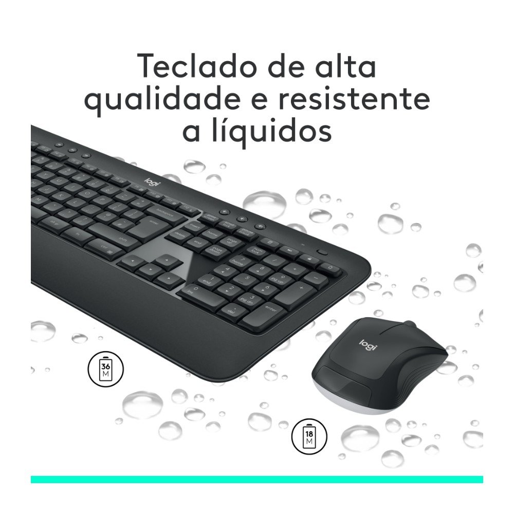 Teclado e Mouse ( Balão.info) MK540 Advanced Sem Fio Multimídia Tecnologia Unifying Cinza ( Balão.info) - 920-( Balão.info - foto 4